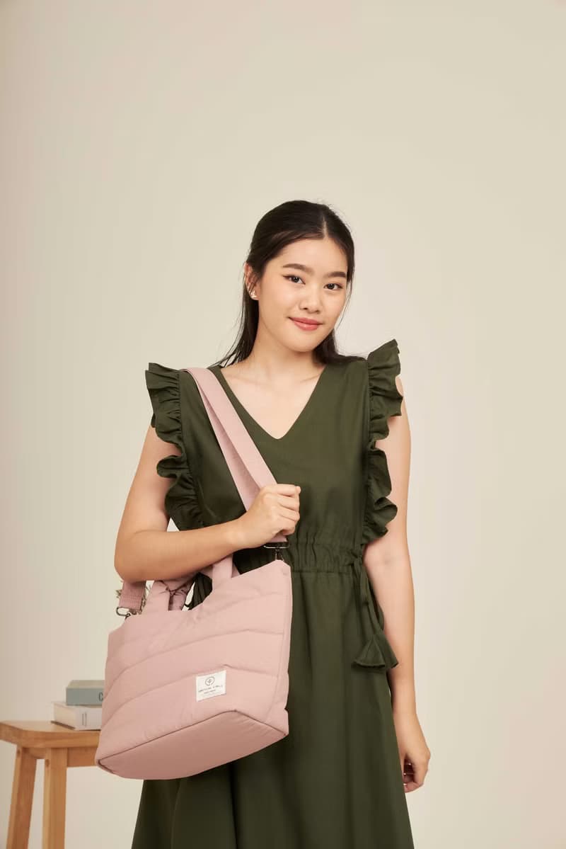 PUFF - nylon puffy tote bag (pink)