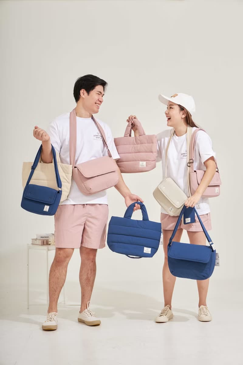 PUFF - nylon puffy tote bag (pink)