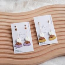 療癒收藏室 | 甜點祭 可愛白玉糰子雞蛋芋頭布丁手工軟陶耳環