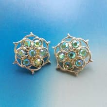 Vintage Jewelry 西洋古董飾品 SARAH COV Lime Lifht 夾式耳環