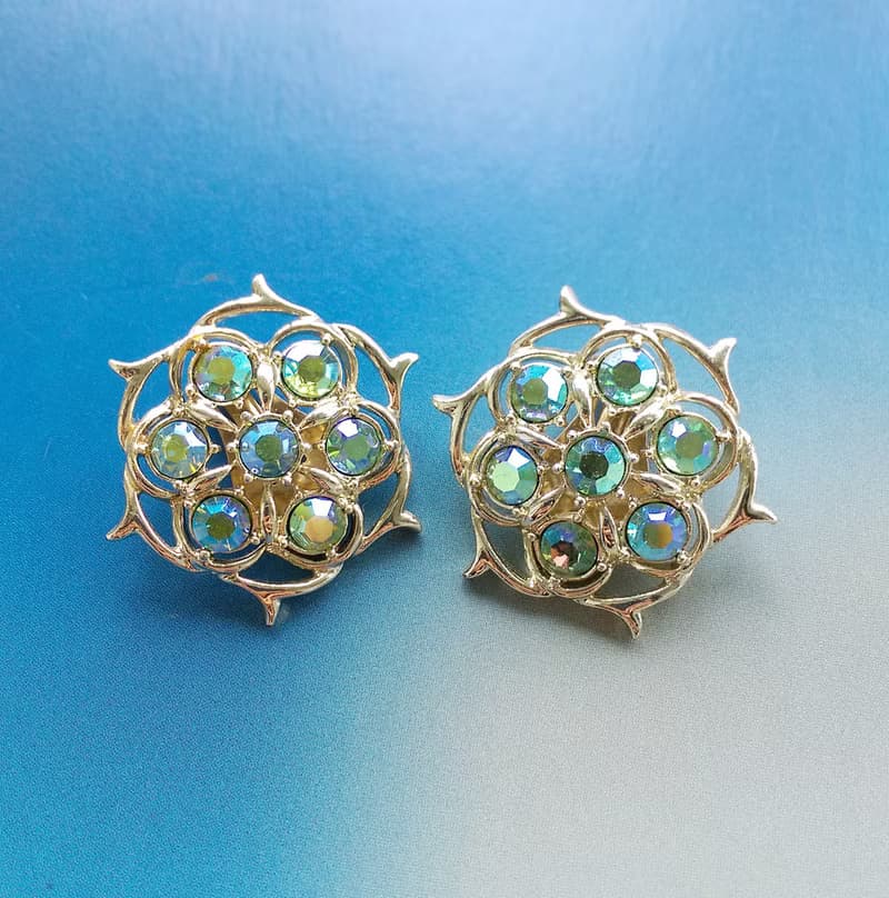 Vintage Jewelry 西洋古董飾品 SARAH COV Lime Lifht 夾式耳環