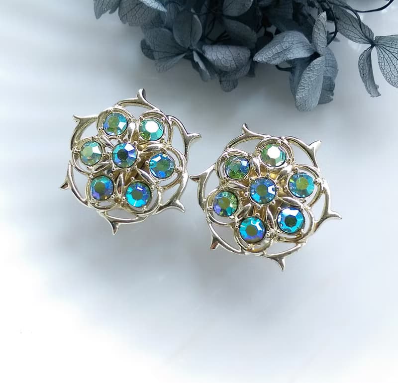 Vintage Jewelry 西洋古董飾品 SARAH COV Lime Lifht 夾式耳環