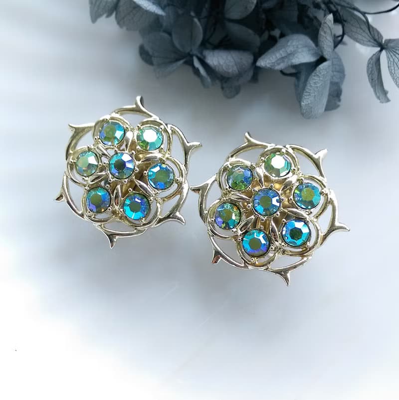 Vintage Jewelry 西洋古董飾品 SARAH COV Lime Lifht 夾式耳環