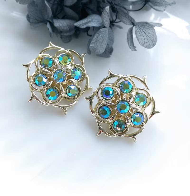 Vintage Jewelry 西洋古董飾品 SARAH COV Lime Lifht 夾式耳環