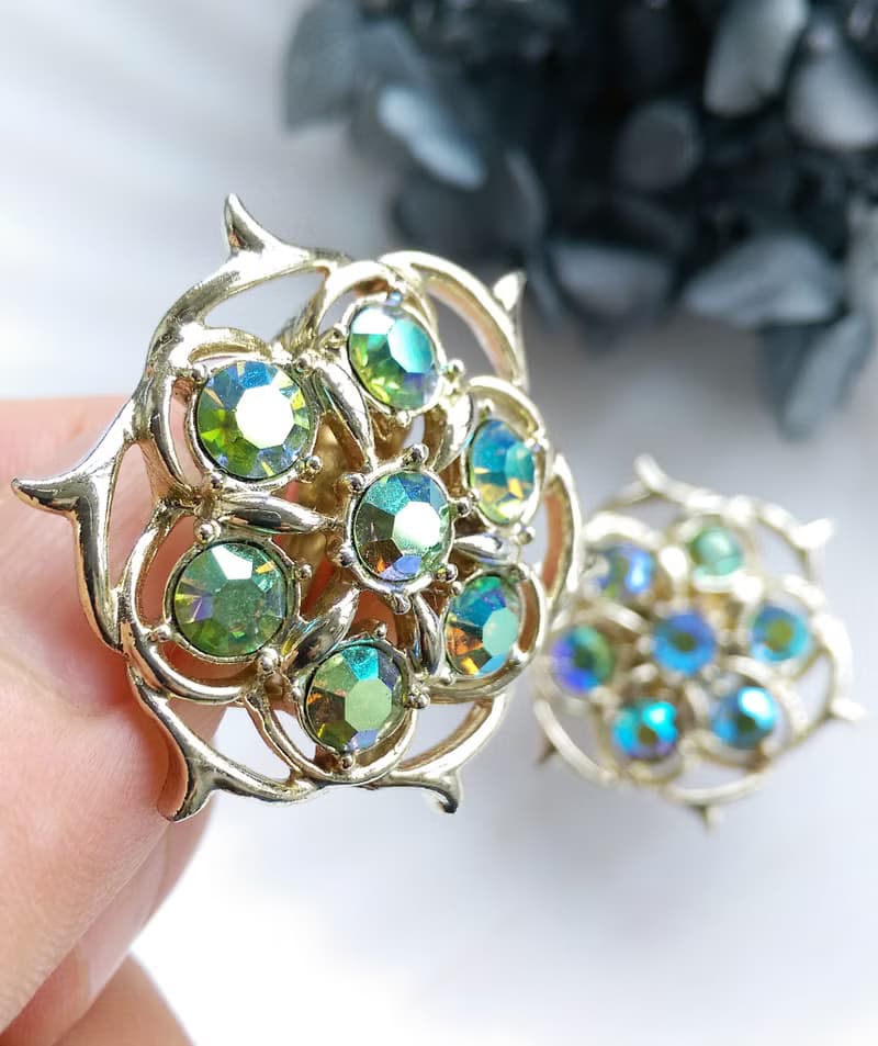 Vintage Jewelry 西洋古董飾品 SARAH COV Lime Lifht 夾式耳環