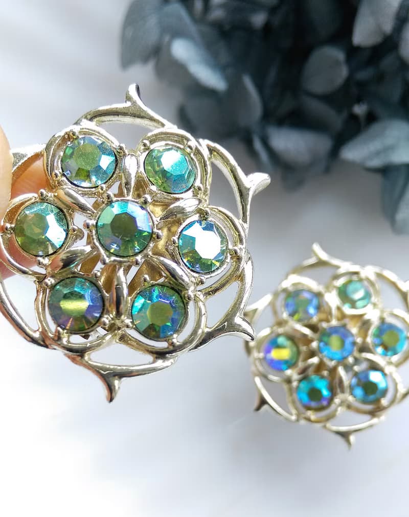 Vintage Jewelry 西洋古董飾品 SARAH COV Lime Lifht 夾式耳環
