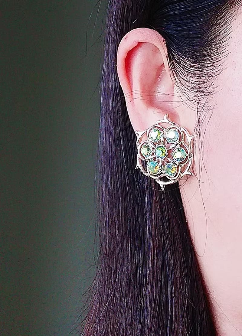 Vintage Jewelry 西洋古董飾品 SARAH COV Lime Lifht 夾式耳環