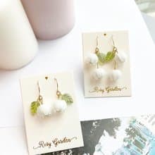 Rosy Garden 琉璃白色鈴蘭耳環 可換耳夾