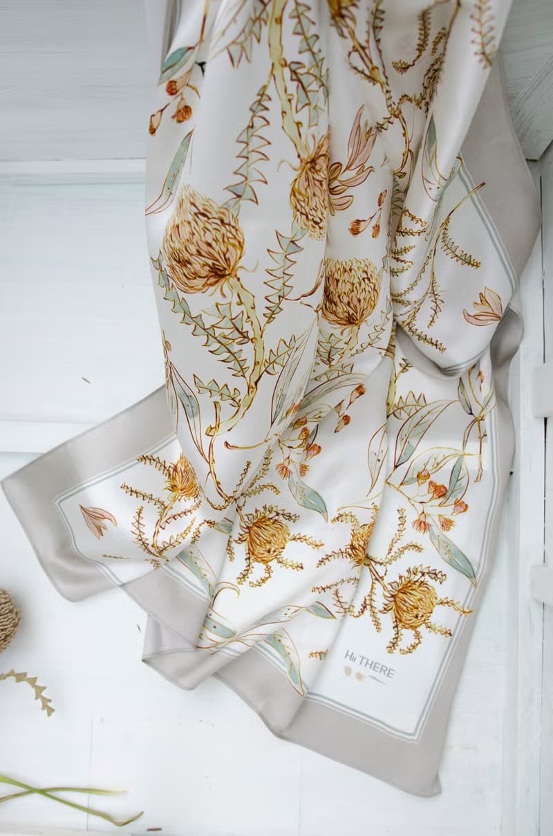 澳洲花系列/蠶絲手繪獨立設計印花