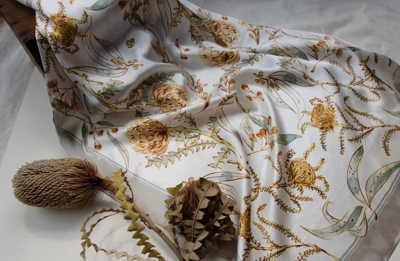 澳洲花系列/蠶絲手繪獨立設計印花