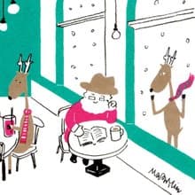 聖誕卡-2019聖誕明信片2號 : 咖啡小時光 Coffee Break