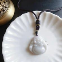 天然緬甸玉 翡翠 細糯種翡翠佛公 彌勒佛 項鍊 禮物