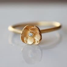 銀蓮花  純銀 花戒指 / Anemone ring