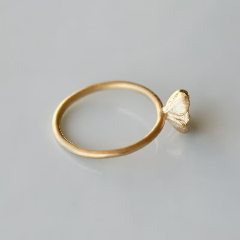 銀蓮花  純銀 花戒指 / Anemone ring