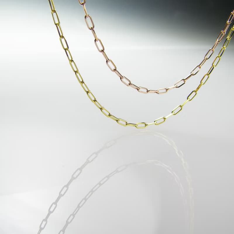 14K金項鍊 迴紋針 項鍊    黃K金//白K金//玫瑰金