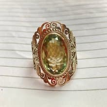 天然 綠色 紫水晶 戒指 尼泊爾 手工製 925純銀