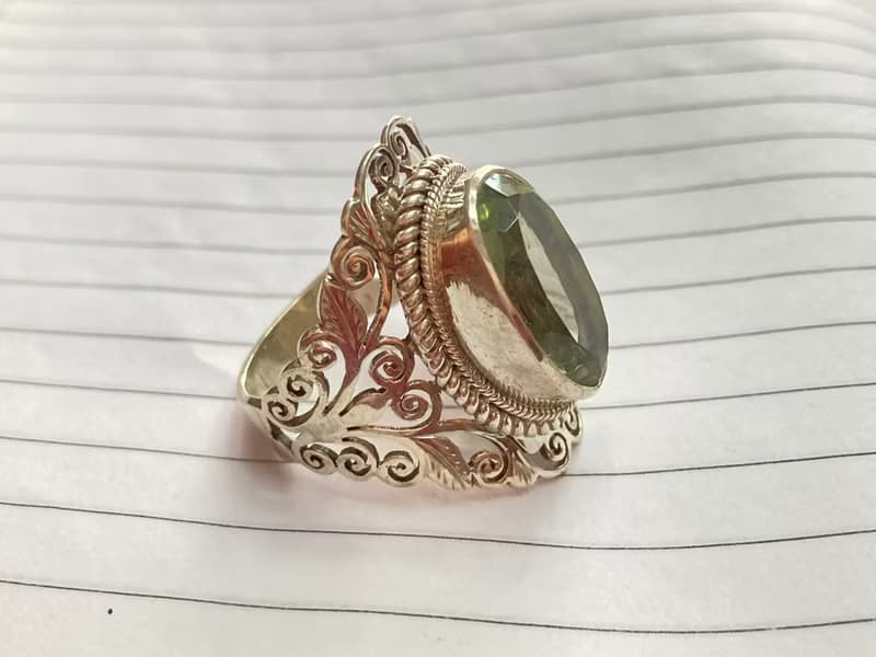 天然 綠色 紫水晶 戒指 尼泊爾 手工製 925純銀