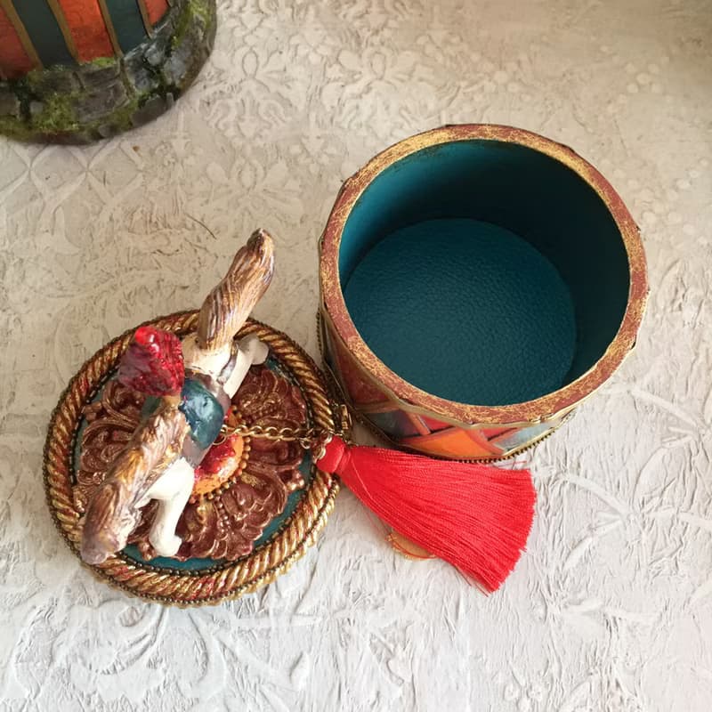 Blue jewelry box Carousel,Treasure box,Bright jewelry storage,Christmas Caskets