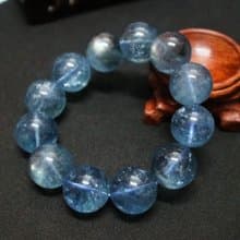 【一物一圖】縈夢級稀有17-18mm冰透藍爆閃 星光海藍寶手鍊