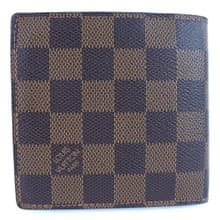 【日本直送】ルイ・ヴィトン LOUIS VUITTON ポルトフォイユ・マルコ 二つ折り財布 N61675 ダミエキャンバス 茶 CA0089 メンズ【中古】