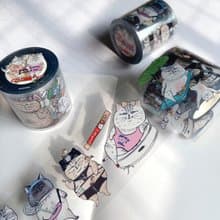 蛋定貓貓 5cm亮面PET紙膠帶