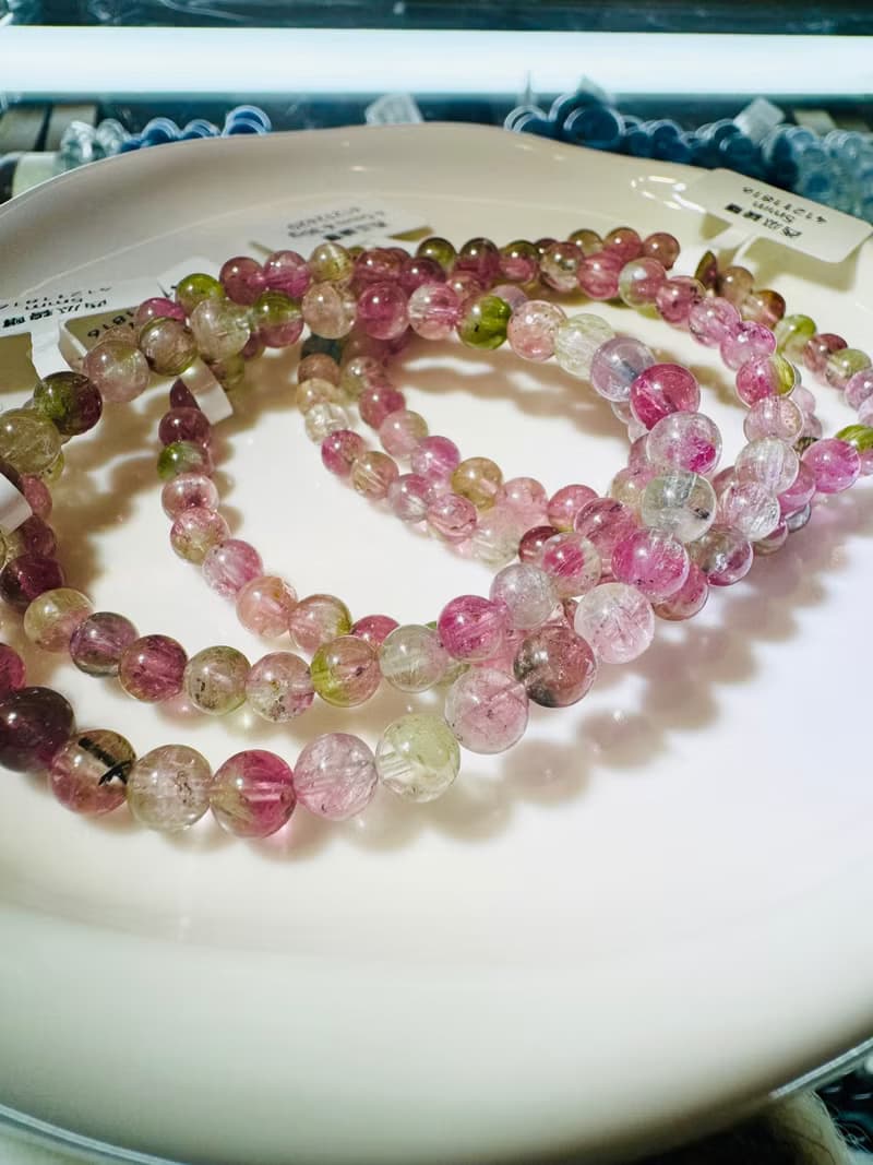 小資本性價比天然西瓜碧璽水晶4.5-6mm高頻磁場旺夫石雙色碧璽