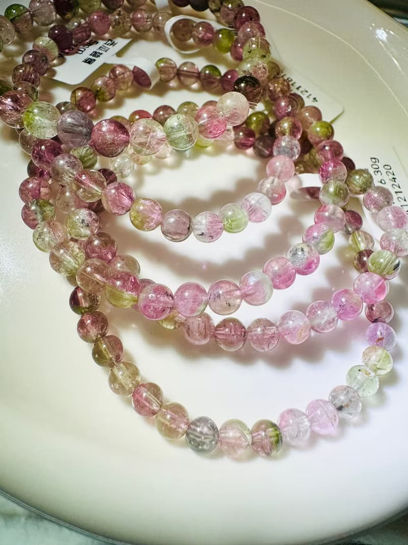 小資本性價比天然西瓜碧璽水晶4.5-6mm高頻磁場旺夫石雙色碧璽