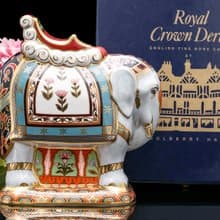 皇家御瓷東方瑞象Royal Crown Derby 1997吉祥之象限量骨瓷雕塑
