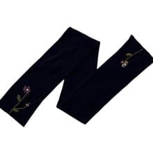 Jocomomola wool long scarf decorated with florals hand embroidery at hemline