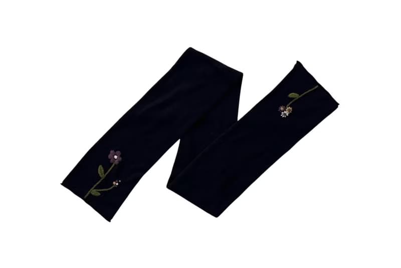 Jocomomola wool long scarf decorated with florals hand embroidery at hemline