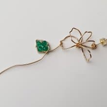【禮物】永續-祖母綠之14KGF手工花藝耳環 單邊一只價