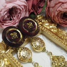 【Notre Dame 我們的女士】復古銅珍珠花垂墜耳環耳飾