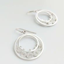 纍絲 Filigree 掐絲純銀手工耳環 耳夾訂製