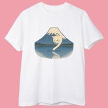 富士山貓愛撈魚 - 大人短袖上衣