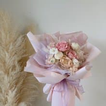 輕粉系質感乾燥永生花束 告白花束 生日禮物 求婚捧花 情人節禮物