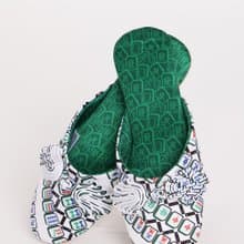 Yi-ming 瑪麗麻將印花家居拖鞋-綠色
