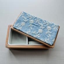 韓國刺繡實木首飾盒