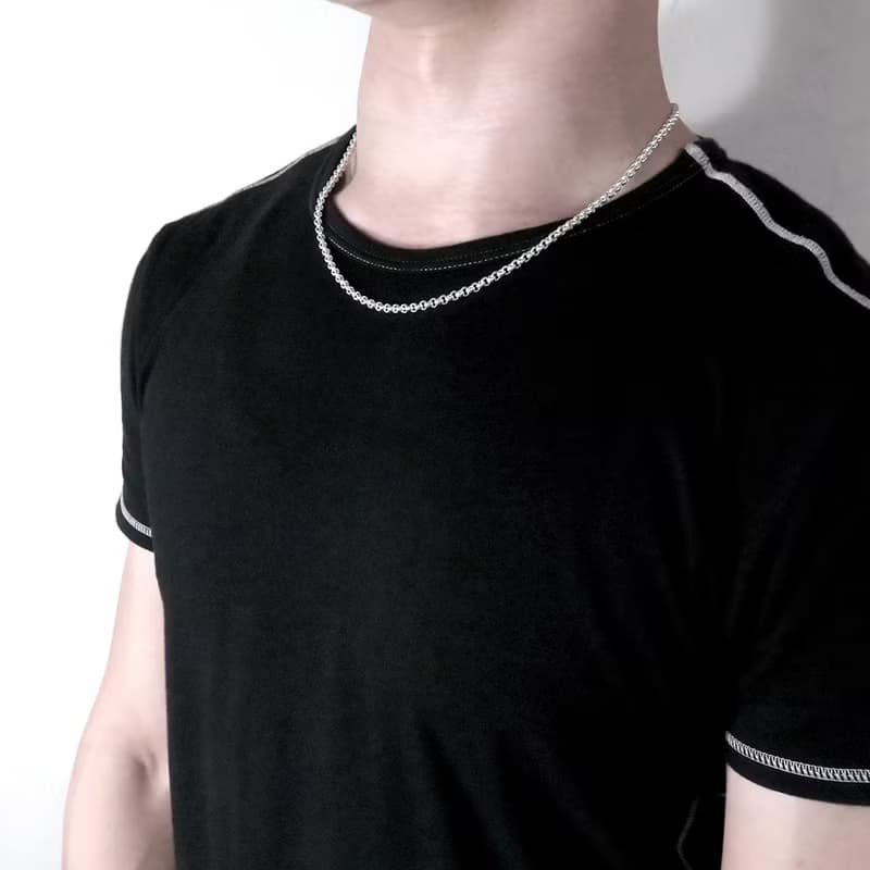 純銀搭配鍊 極簡小圓鍊 3.7mm 925純銀項鍊 銀鍊 男生項鍊