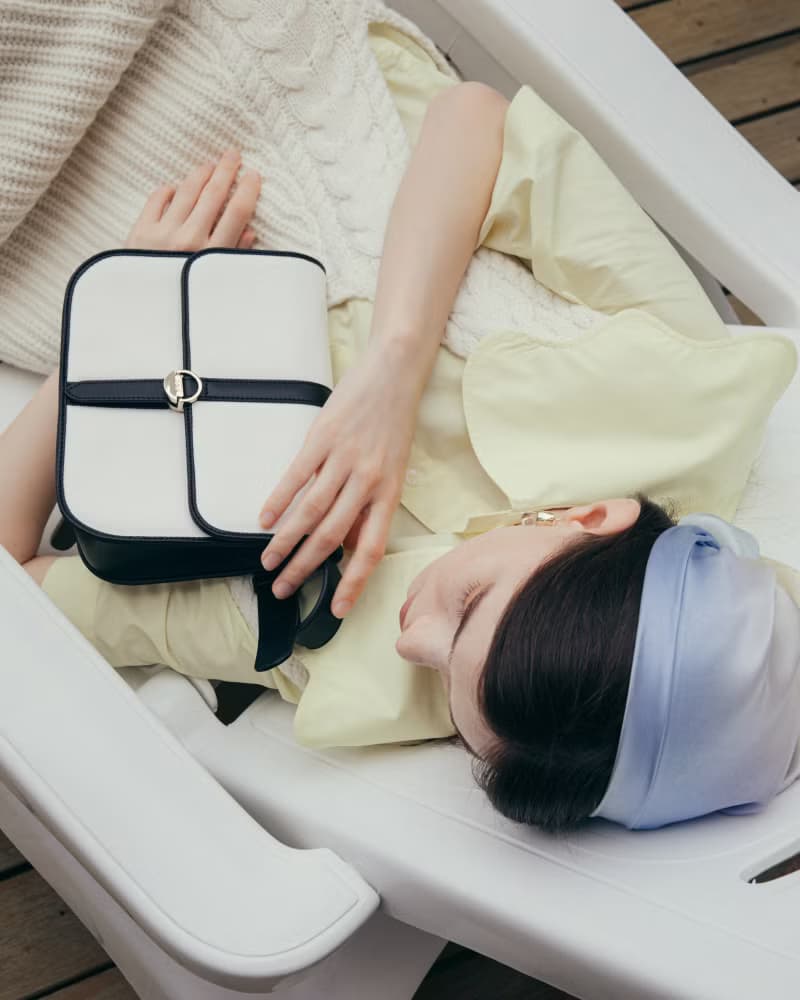 【春天來了】Hay Square 素皮革 環保帆布 兩用 斜背包 側背包 黑