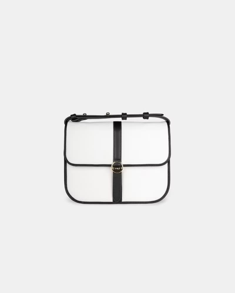 【春天來了】Hay Square 素皮革 環保帆布 兩用 斜背包 側背包 黑