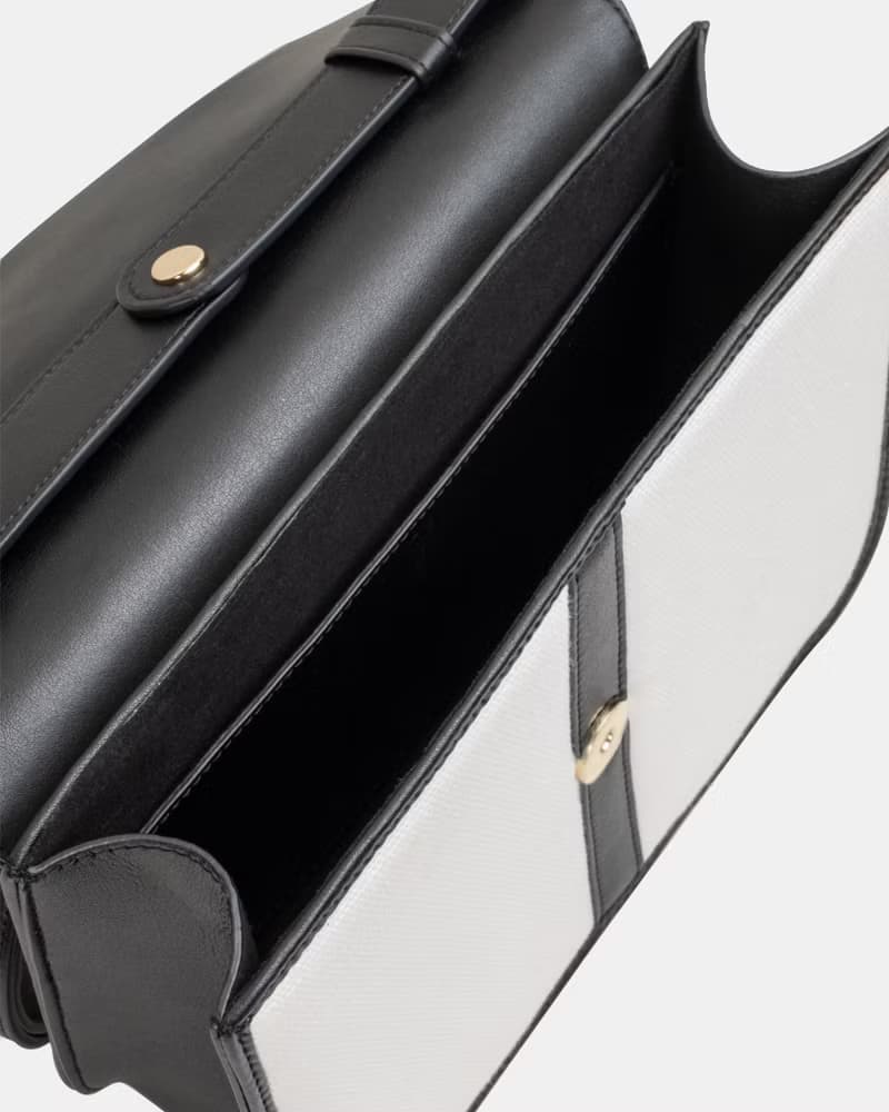 【春天來了】Hay Square 素皮革 環保帆布 兩用 斜背包 側背包 黑