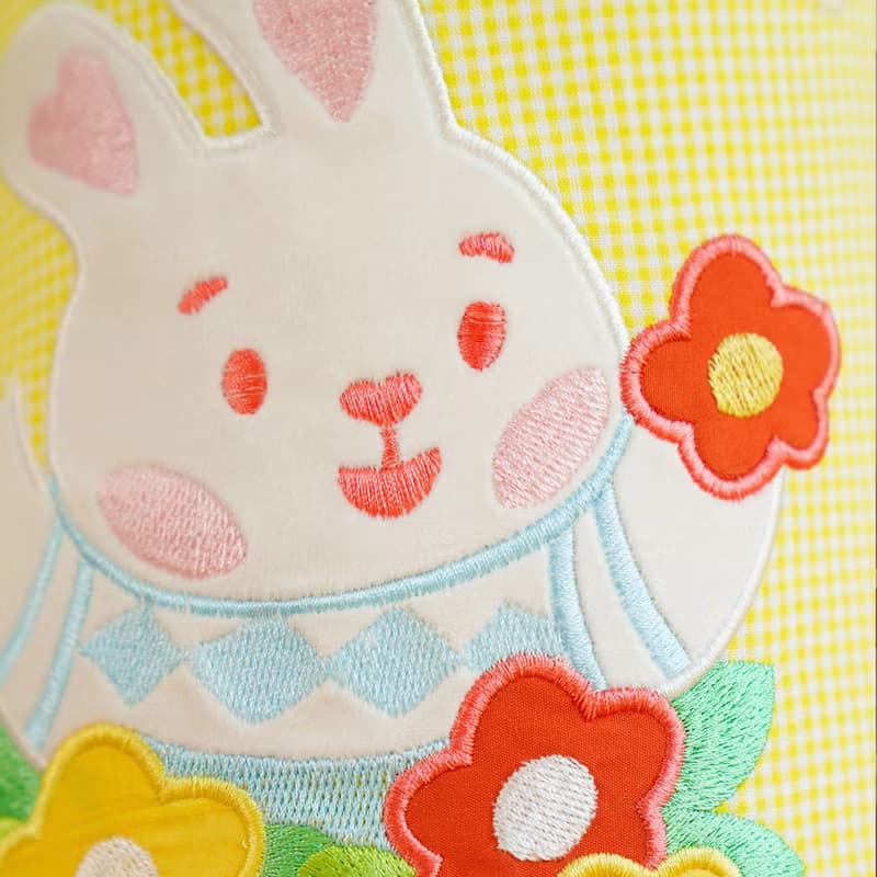 小兔子嗡嗡 80s復古昭和花草兔子台燈 刺繡布藝