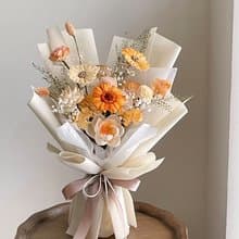 【不凋花乾燥花】溫暖橘黃色太陽花花束