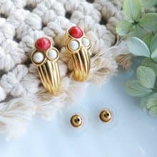 Vintage Jewelry 西洋古董飾品 MONET 古典 啞光 針式耳環