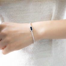 高級感黑曜石鋯石純銀手鏈Tennis bracelet