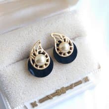 Vintage Jewelry 西洋古董飾品 小巧 金色調 對稱 雅致 針式耳環
