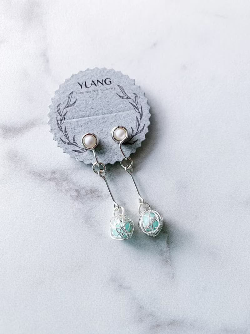 YLANG【星願】金屬線球水晶耳環Swarovski(耳夾/耳勾)