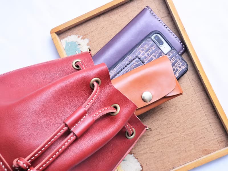 索繩袋 好好縫 皮革DIY材料包 手袋 手提皮袋 索繩包 情侶 植鞣革