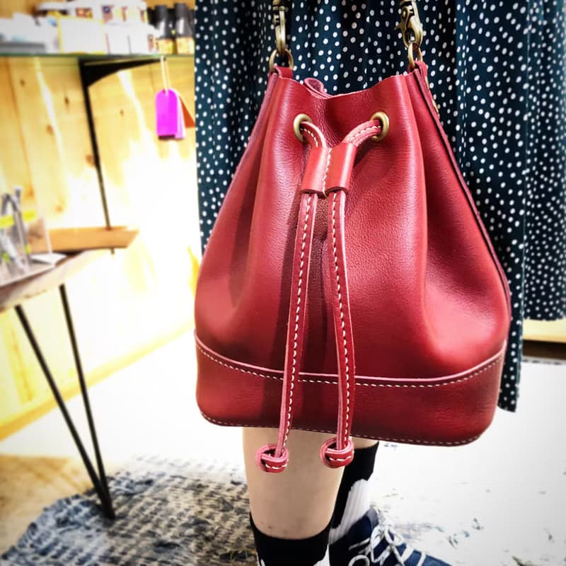 索繩袋 好好縫 皮革DIY材料包 手袋 手提皮袋 索繩包 情侶 植鞣革