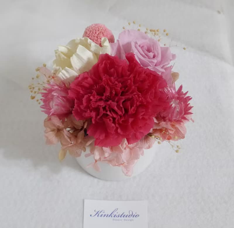 永生康乃馨盆花 結婚捧花永生乾燥花畢業花束康乃馨生日禮物七夕